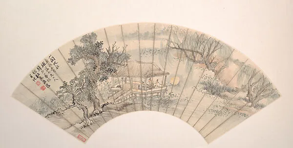 近代 陸恢 山水人物 扇面|Landscape — Lu Hui