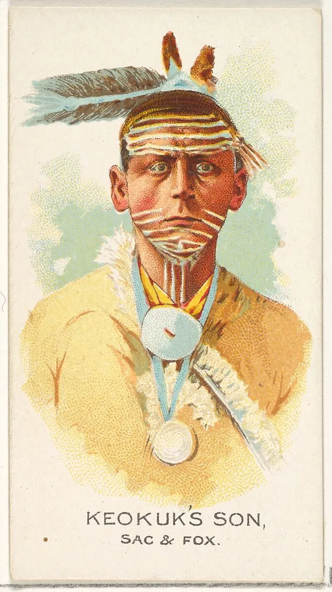 Keokuk's Son, Sac and Fox, from the American Indian Chiefs series (N2) for Allen & Ginter Cigarettes Brands — Allen & Ginter