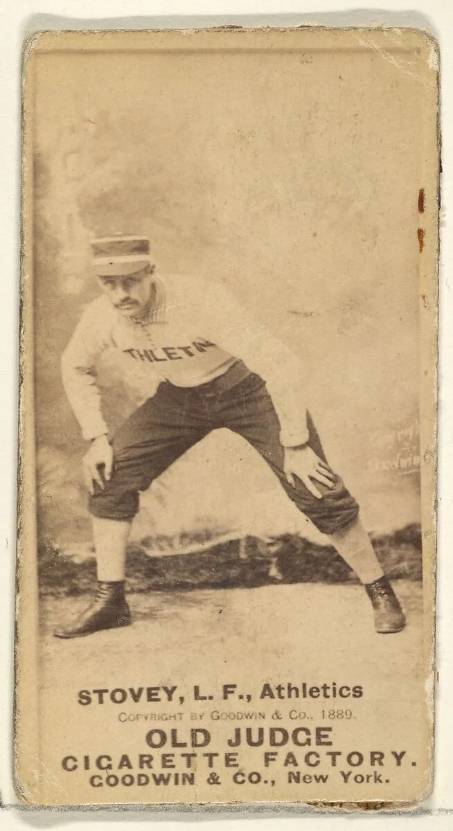 Stovey, Left Field, Philadelphia Athletics, from the Old Judge series (N172) for Old Judge Cigarettes — Goodwin & Company