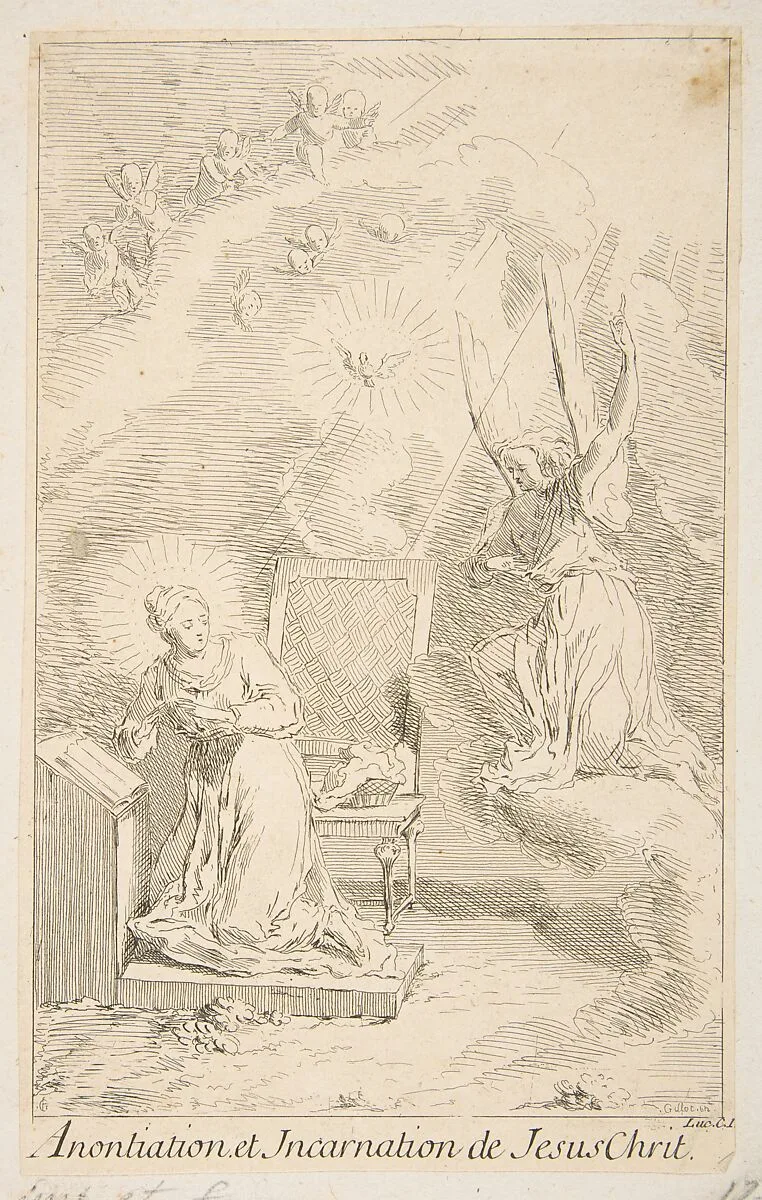 Annunciation — Claude Gillot|Jacques Gabriel Huquier