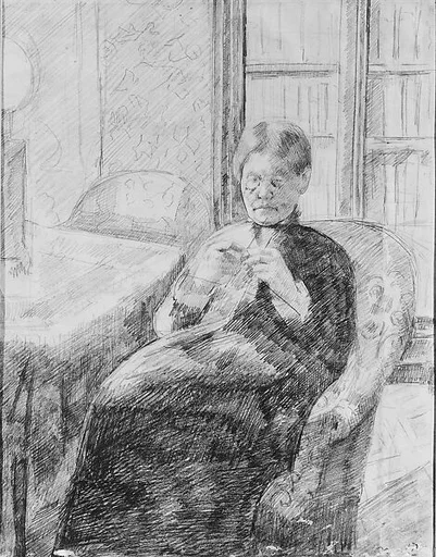 Old Woman Knitting
