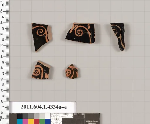 Terracotta fragments of kylikes (drinking cups)