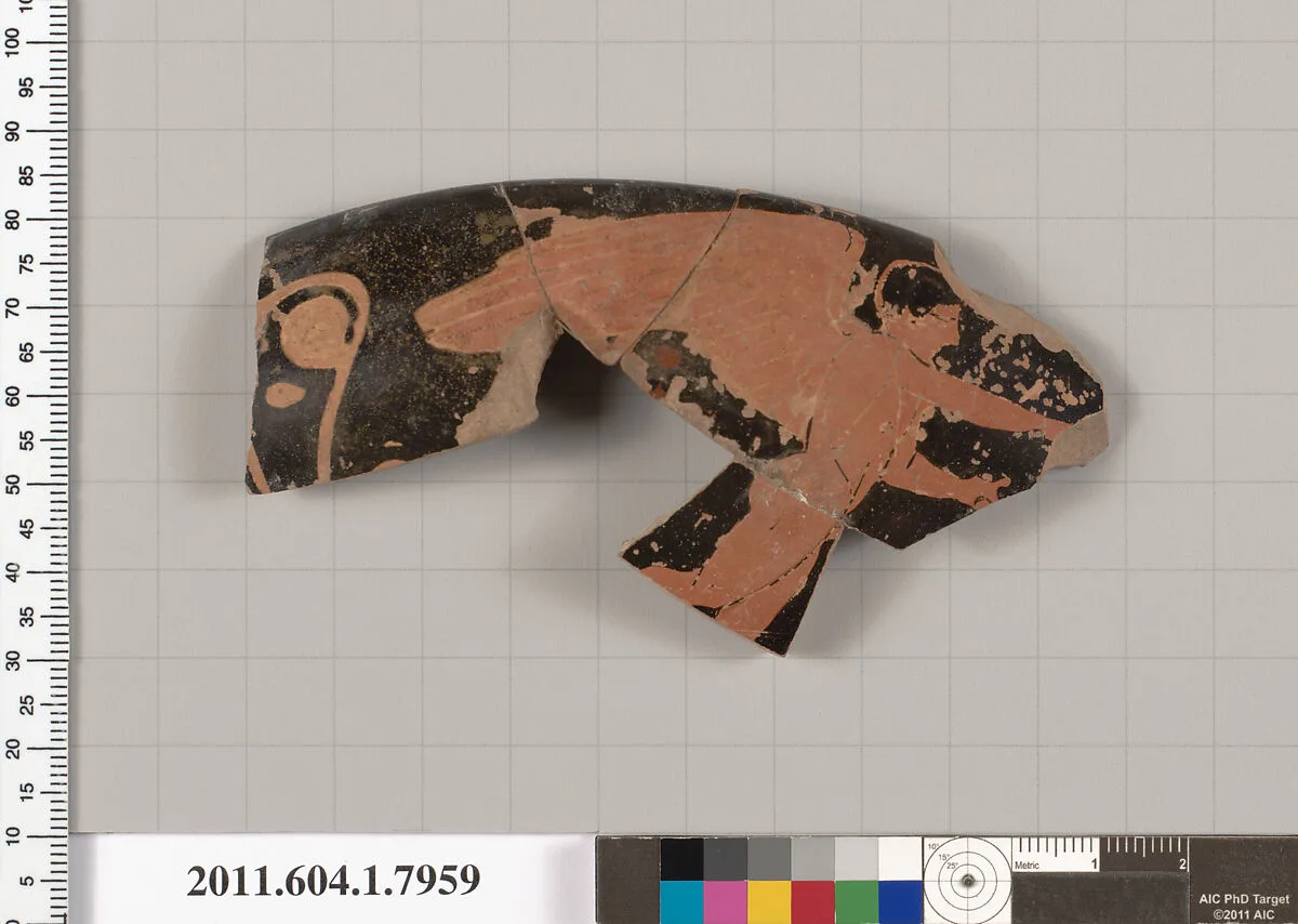 Terracotta rim fragment of a kylix (drinking cup) — Unknown