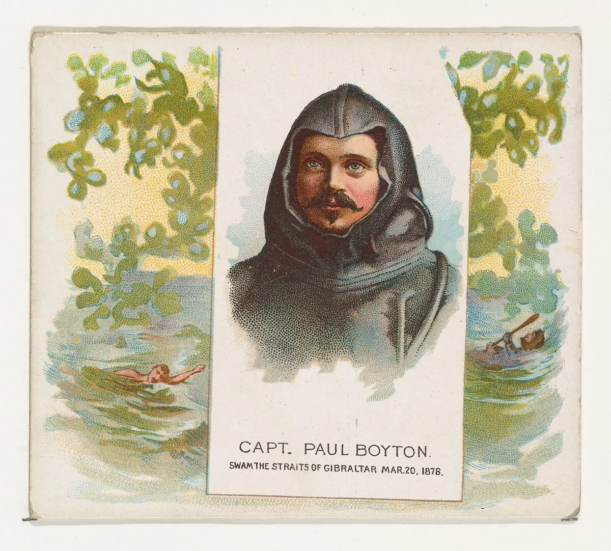Captain Paul Boyton, Swam the Straits of Gibraltar, from World's Champions, Second Series (N43) for Allen & Ginter Cigarettes — Allen & Ginter|Lindner, Eddy & Claus