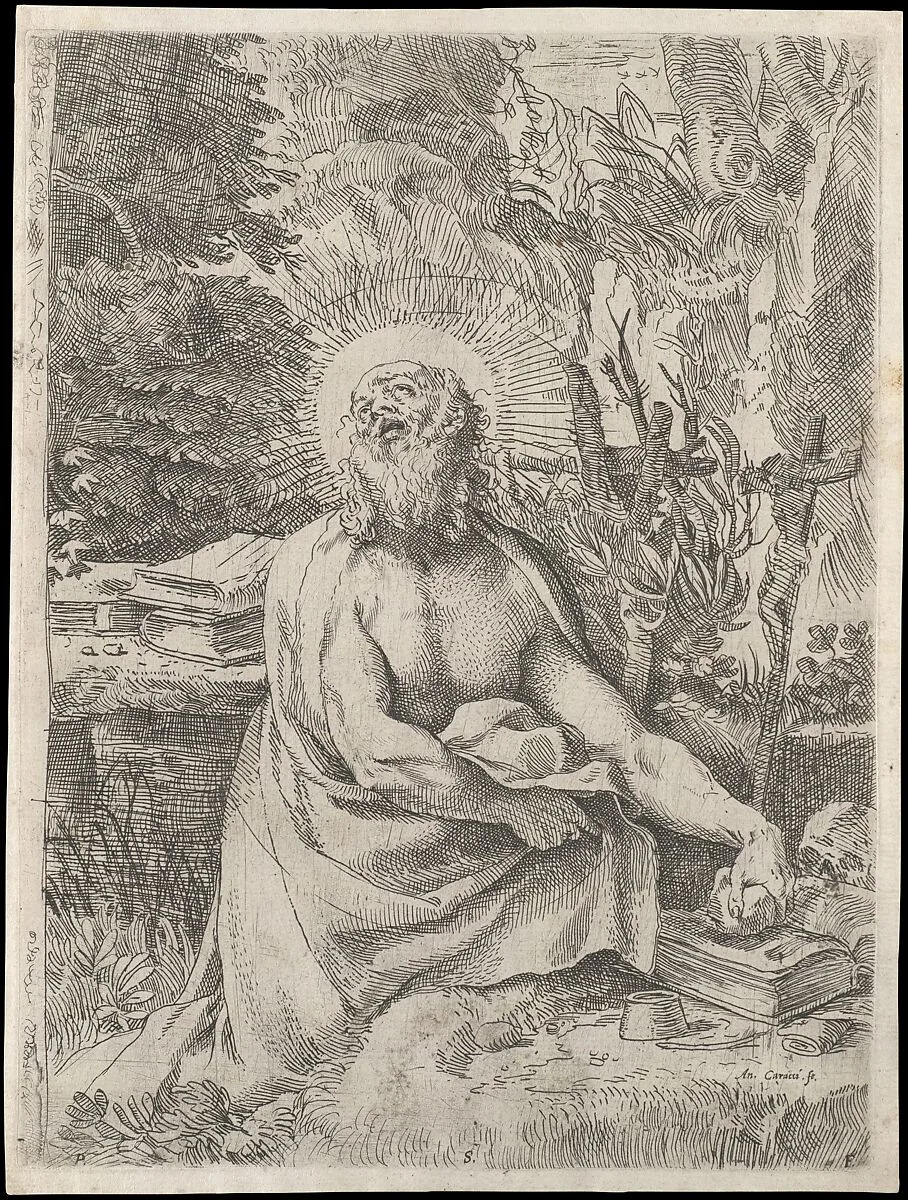 Saint Jerome in the Wilderness — Pietro Stefanoni|Annibale Carracci