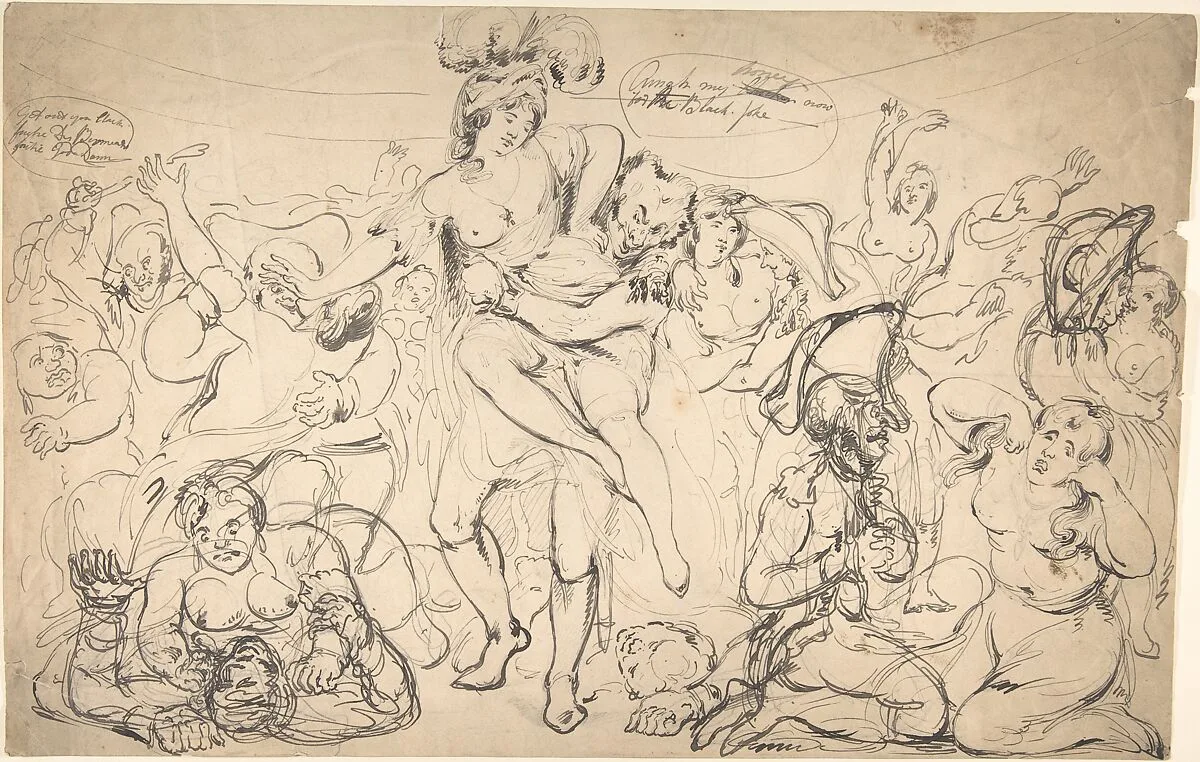 Caricature of a Drunken Debauch — Anonymous, British, 19th century