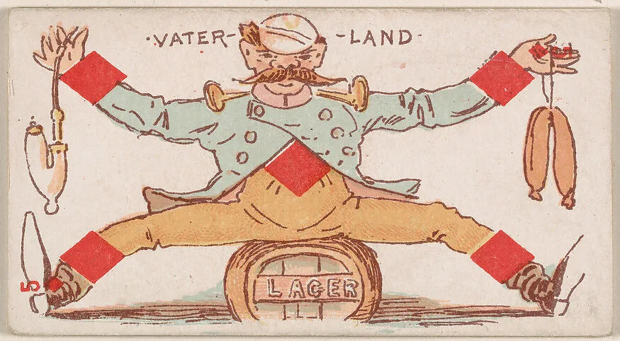 Five of Diamonds, Vater-Land, from Harlequin Cards, 2nd Series (N220) issued by Kinney Bros. — Kinney Brothers Tobacco Company