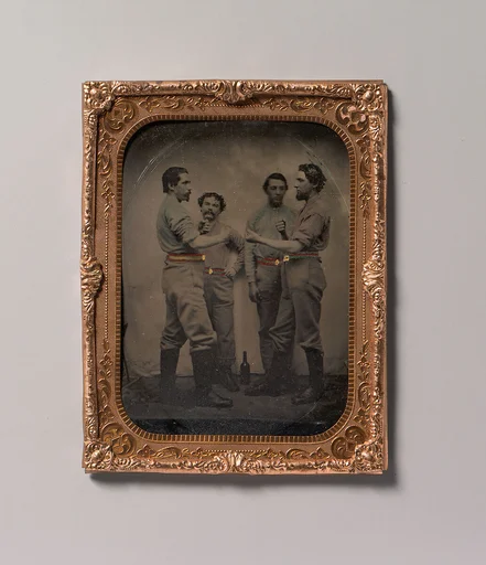 [Four Pugilists with a Bottle at Their Feet]