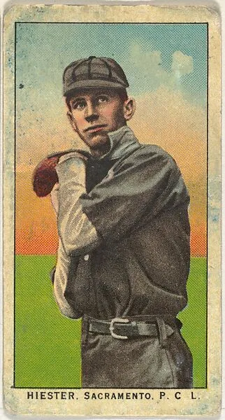 Hiester, Sacramento, Pacific Coast League, from the "Obak Baseball Players" set (T212), issued by the American Tobacco Company to promote Obak Mouthpiece Cigarettes — American Tobacco Company
