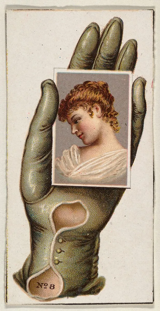 Card Number 8, cut-out from banner advertising the Opera Gloves series (G29) for Allen & Ginter Cigarettes — Allen & Ginter|American Tobacco Company