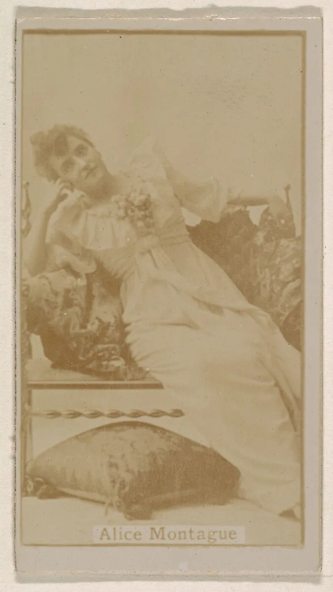 Alice Montague, from the Actresses series (N245) issued by Kinney Brothers to promote Sweet Caporal Cigarettes — Kinney Brothers Tobacco Company