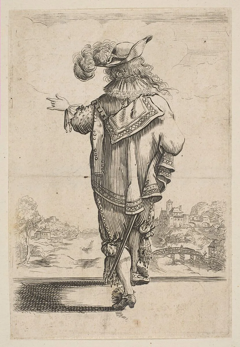 Gentleman Seen from the Back Indicating a Landscape — Anonymous, French, 17th century|Abraham Bosse|Jean de Saint-Igny