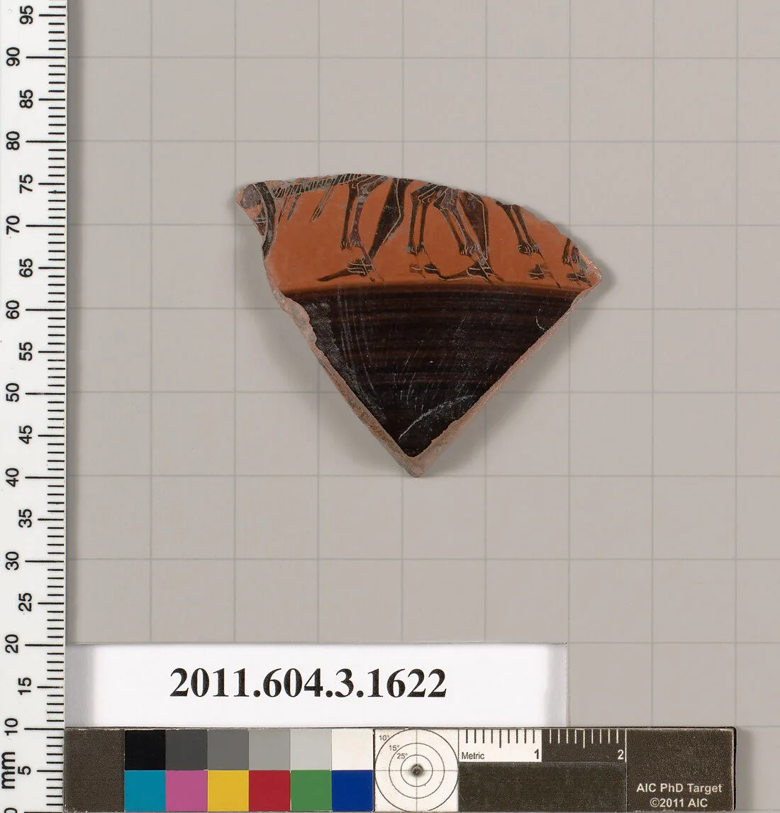 Terracotta fragment of a kylix: Band cup (drinking cup) — Unknown