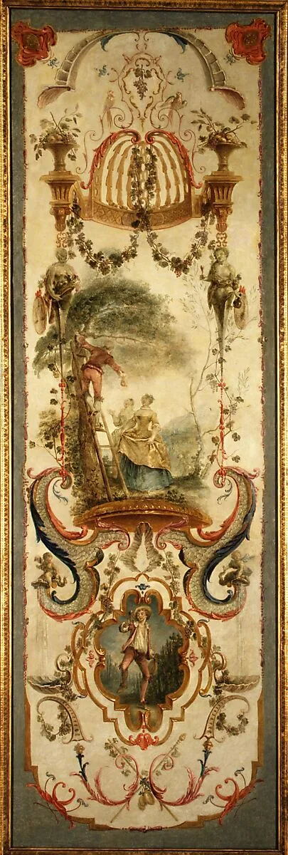 September and October (part of a set illustrating the months of the year) — Antoine Watteau