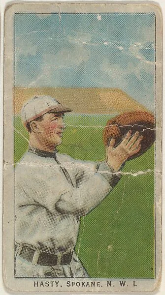 Hasty, Spokane, Northwestern League, from the "Obak Baseball Players" set (T212), issued by the American Tobacco Company to promote Obak Mouthpiece Cigarettes — American Tobacco Company