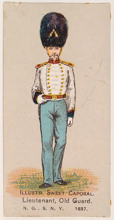 Lieutenant, Old Guard, National Guard of the State of New York, 1887, from the Military Series (N224) issued by Kinney Tobacco Company to promote Sweet Caporal Cigarettes — Kinney Brothers Tobacco Company