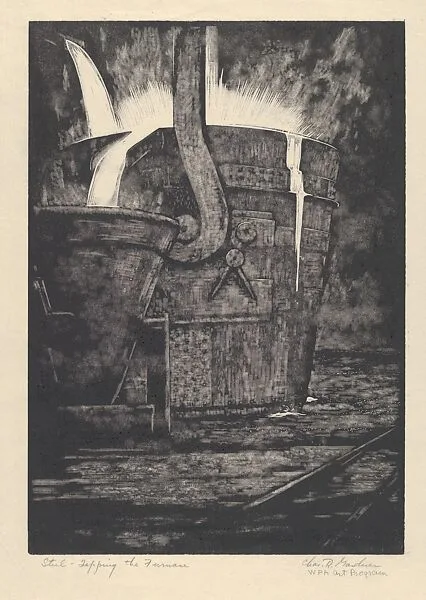 Steel, Tapping the Furnace — Charles Gardner|WPA