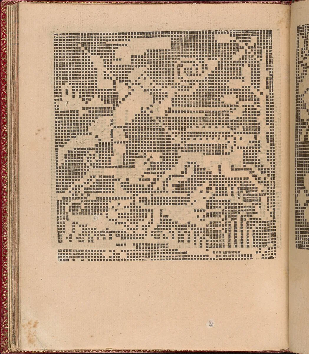 Les Singuliers et Nouveaux Portraicts... page 42 (verso) — Federico de Vinciolo|Jean Le Clerc|Henri III, King of France and Poland|Louise de Lorraine-Vaudemont|Chambolle-Duru