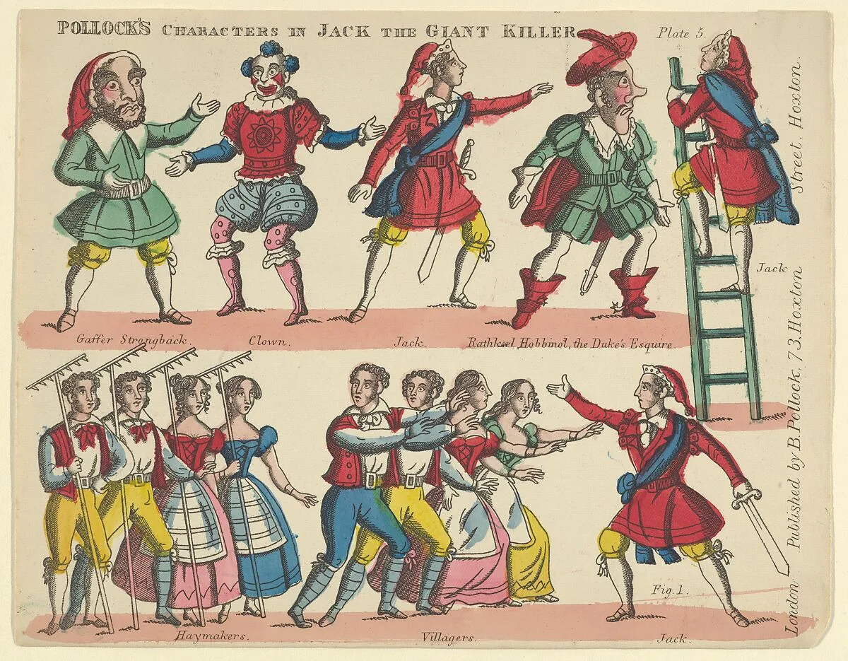 Characters, from Jack and the Giant Killer, Plate 5 for a Toy Theater — Benjamin Pollock