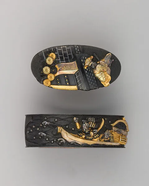 Sword-Hilt Collar and Pommel (Fuchigashira) — Unknown