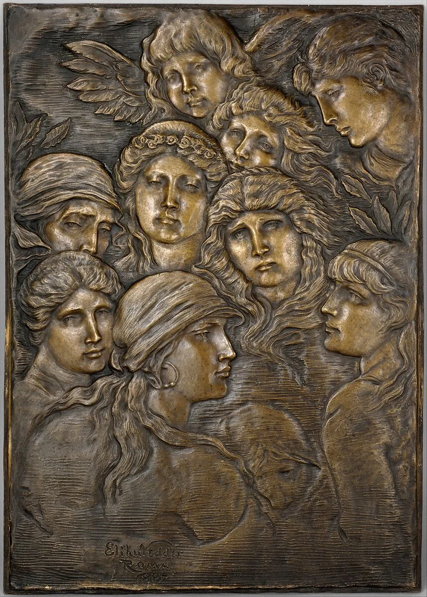 Faces in the Fire — Elihu Vedder