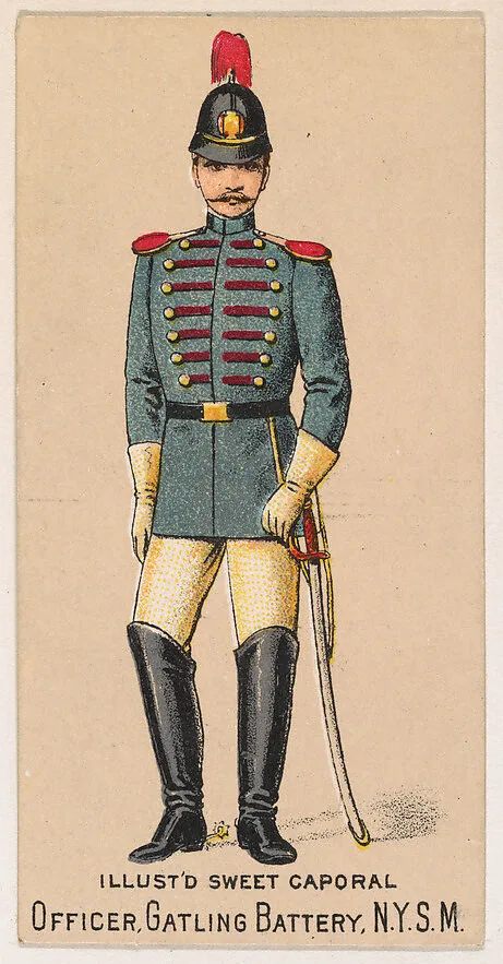 Officer, Gatling Battery, New York State Militia, from the Military Series (N224) issued by Kinney Tobacco Company to promote Sweet Caporal Cigarettes — Kinney Brothers Tobacco Company