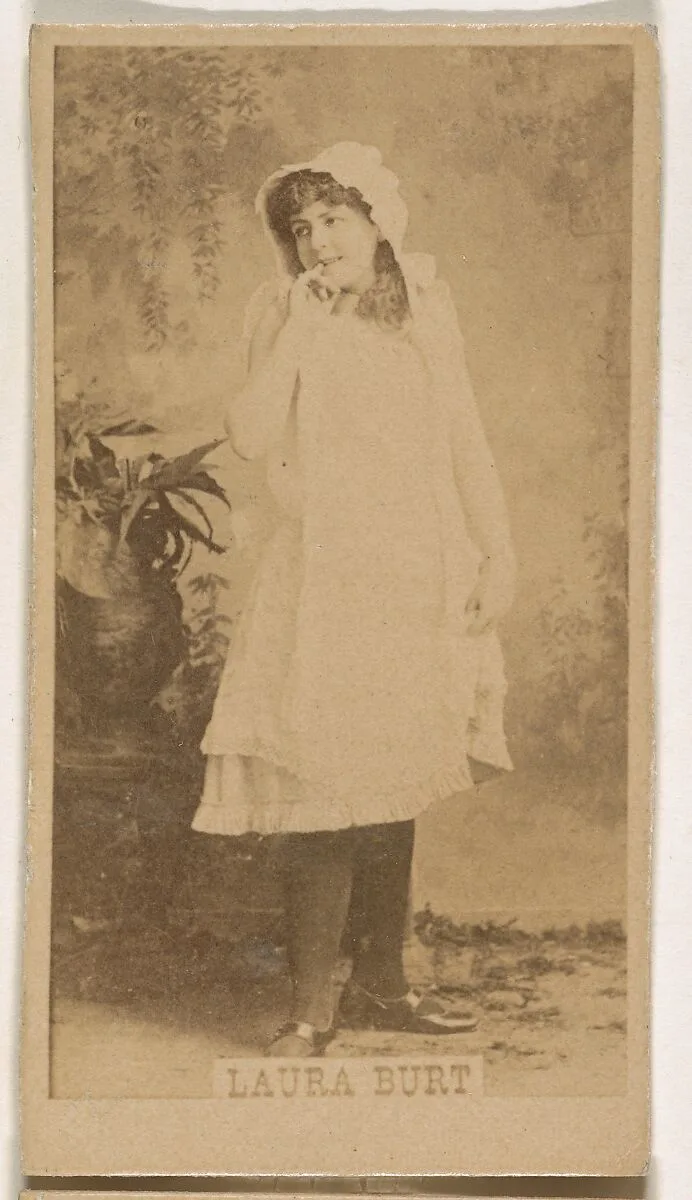 Laura Burt, from the Actresses series (N245) issued by Kinney Brothers to promote Sweet Caporal Cigarettes — Kinney Brothers Tobacco Company