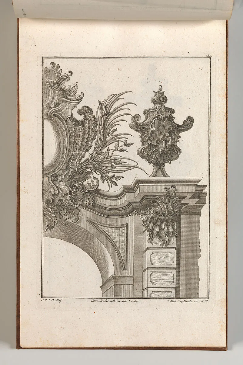 Suggestion for the Decoration of Top Right Side of Portal, Plate 3 from 'Allerneueste Façon von Auszierungen zu Portalen' — Jeremias Wachsmuth|Martin Engelbrecht