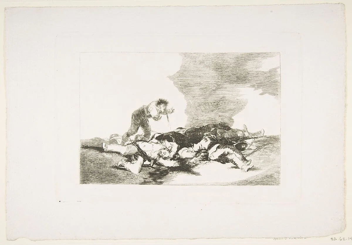 Plate 12 from "The Disasters of War" (Los Desastres de la Guerra): 'This is what you were born for' (Para eso habeis nacido) — Goya (Francisco de Goya y Lucientes)