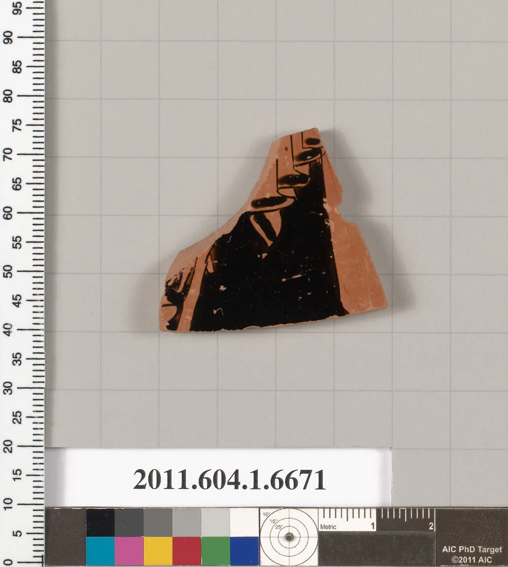 Terracotta fragment of a kylix (drinking cup) — Brygan