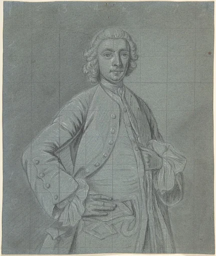 Half-Length Portrait Study of a Wigged Man