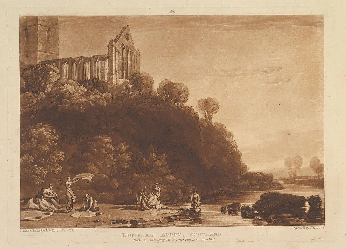 Dumblain Abbey, Scotland (Liber Studiorum, part XI, plate 56) — Thomas Goff Lupton|Joseph Mallord William Turner|Joseph Mallord William Turner
