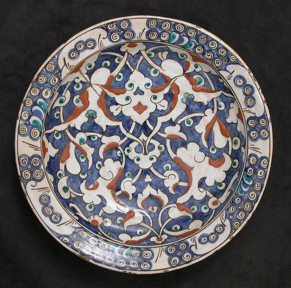 Dish with Split-Leaf Palmette Design — Unknown