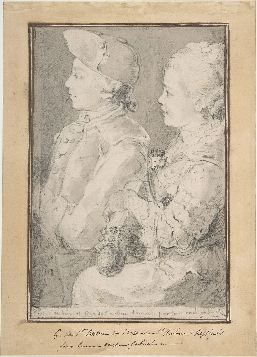 Germain-Augustin and Rose de Saint-Aubin, Drawn by Their Uncle — Gabriel de Saint-Aubin