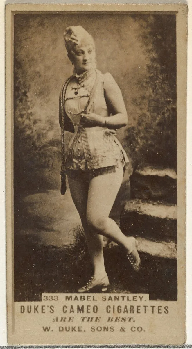 Card Number 333, Mabel Santley, from the Actors and Actresses series (N145-5) issued by Duke Sons & Co. to promote Cameo Cigarettes — W. Duke, Sons & Co.