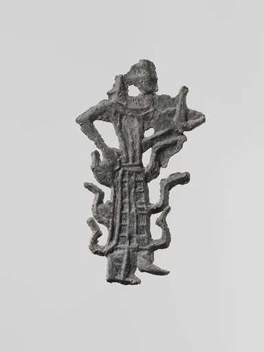 Lead figure of a goddess with an aegis, probably Athena