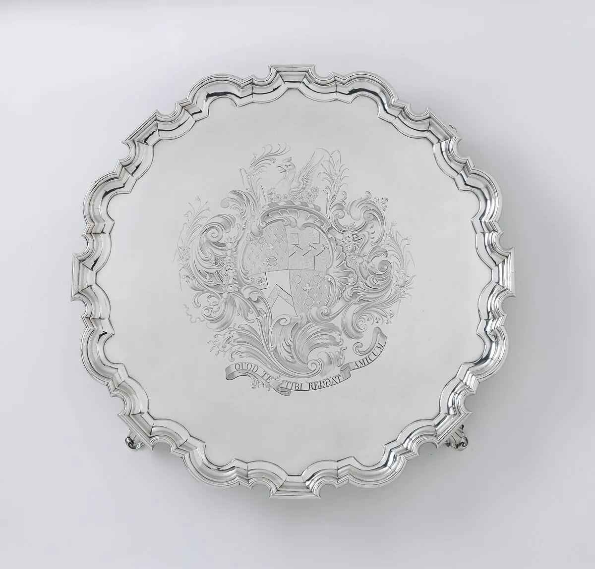 Salver with arms of Judith Jodrell — John Swift