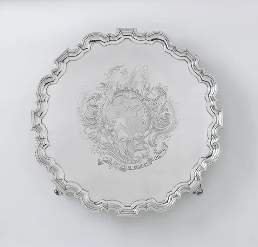 Salver with arms of Judith Jodrell