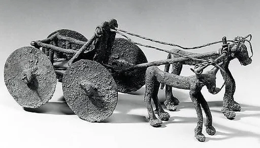 Wagon drawn by bulls