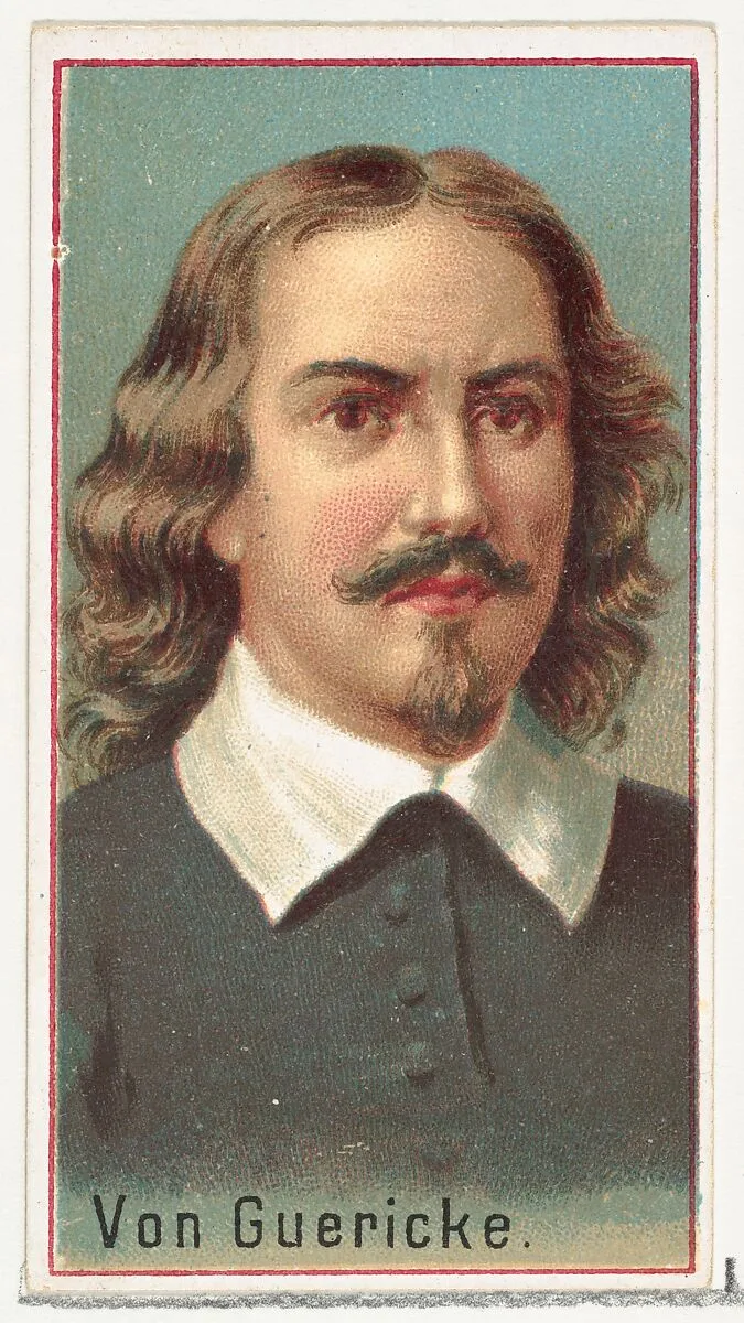 Von Guericke, printer's sample for the World's Inventors souvenir album (A25) for Allen & Ginter Cigarettes — Allen & Ginter