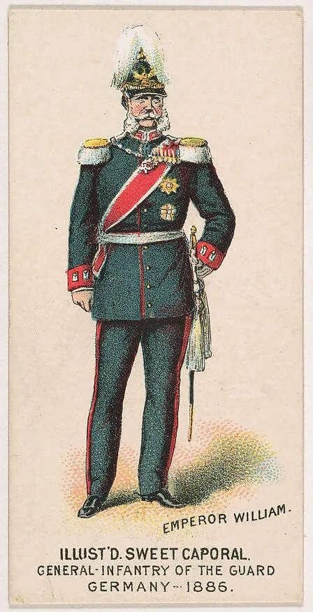 General, Infantry of the Guard, Germany, 1886, from the Military Series (N224) issued by Kinney Tobacco Company to promote Sweet Caporal Cigarettes — Kinney Brothers Tobacco Company