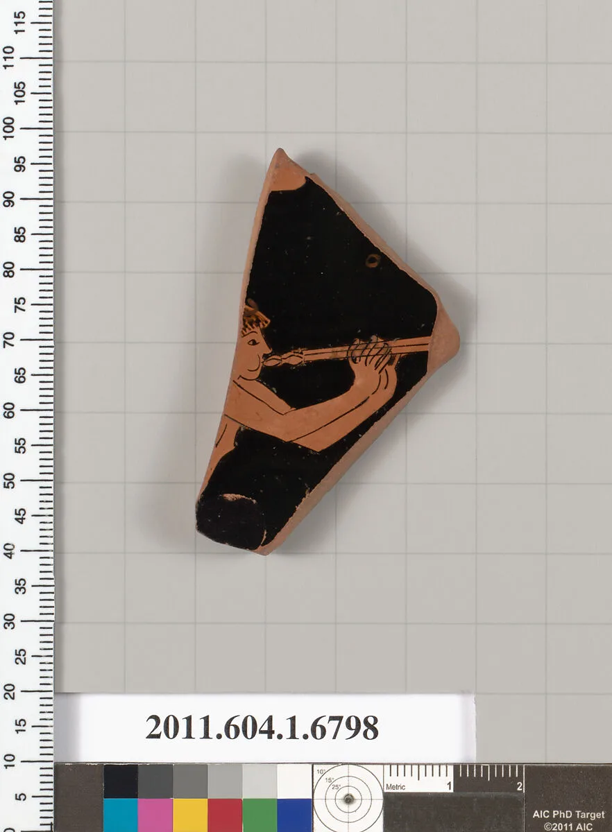Terracotta fragment of a kylix (drinking cup) — Brygos Painter