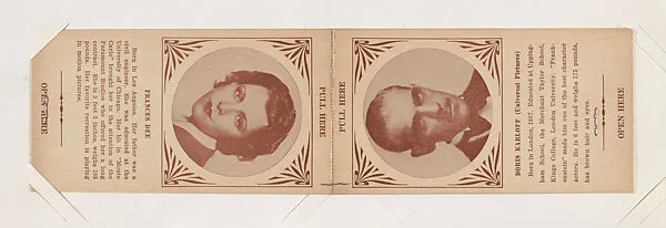 Frances Dee and Boris Karloff from Star Folders Special Cards (W439) — Unknown