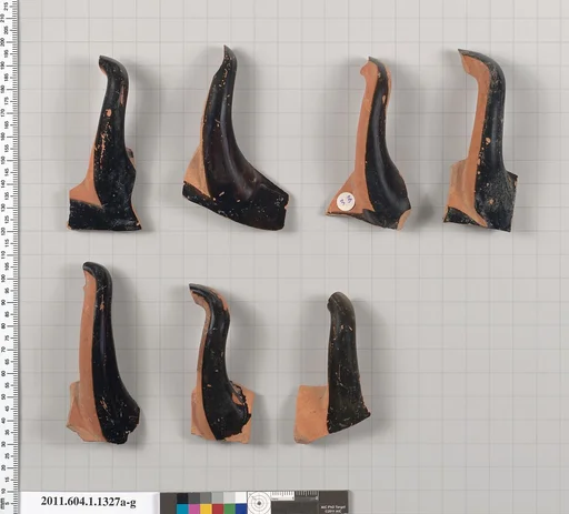 Terracotta fragments of kylikes (drinking cups)