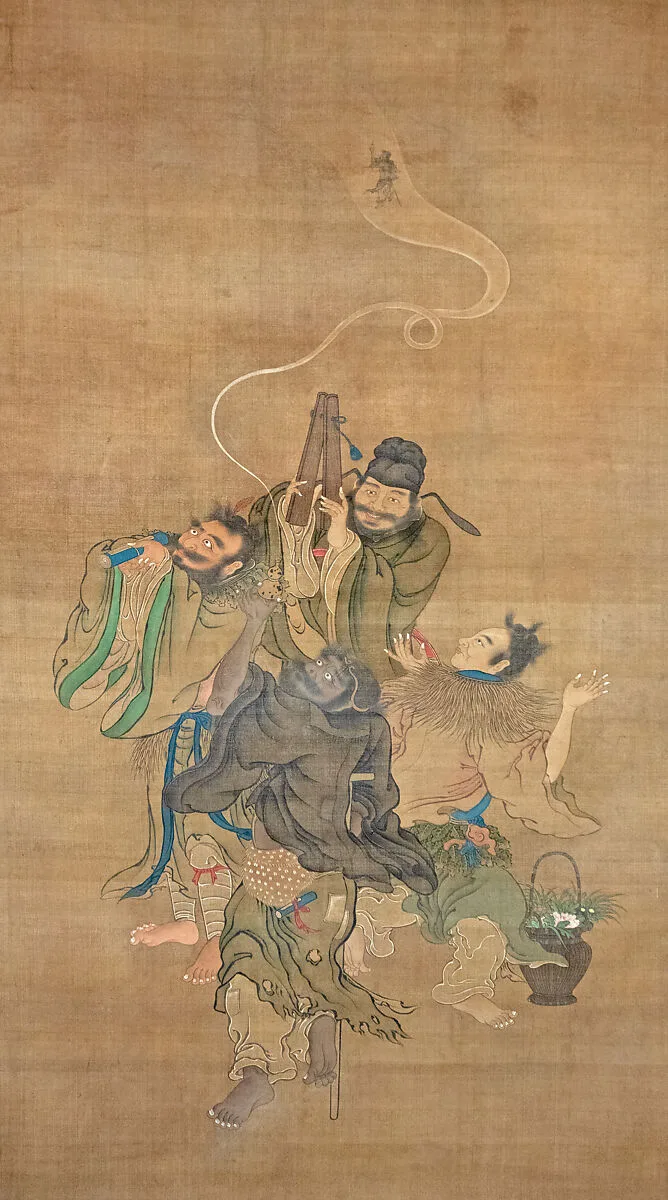 八仙図|Eight Daoist Immortals Welcoming Jurōjin — Unknown