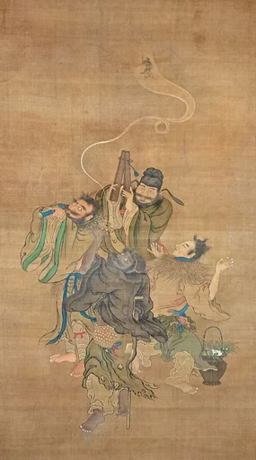 八仙図|Eight Daoist Immortals Welcoming Jurōjin