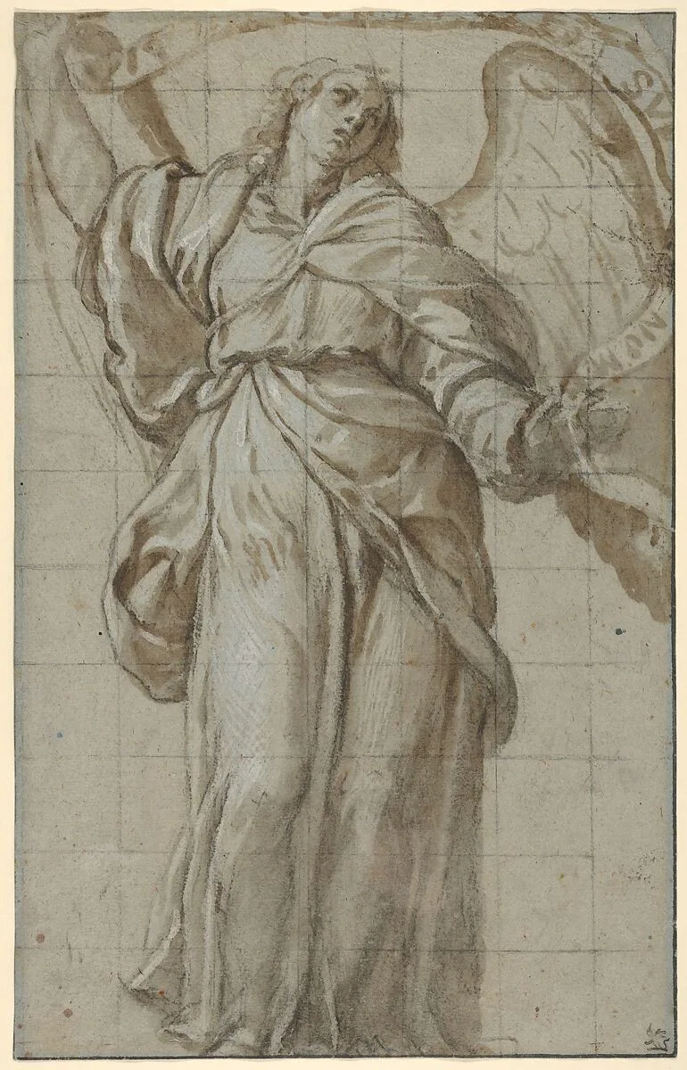 Standing Angel Holding a Scroll — Giovanni Domenico Caresana