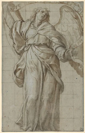 Standing Angel Holding a Scroll
