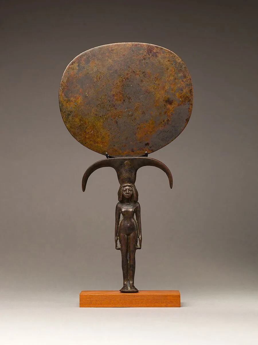 Mirror with a Handle in the Shape of a Young Woman — Unknown