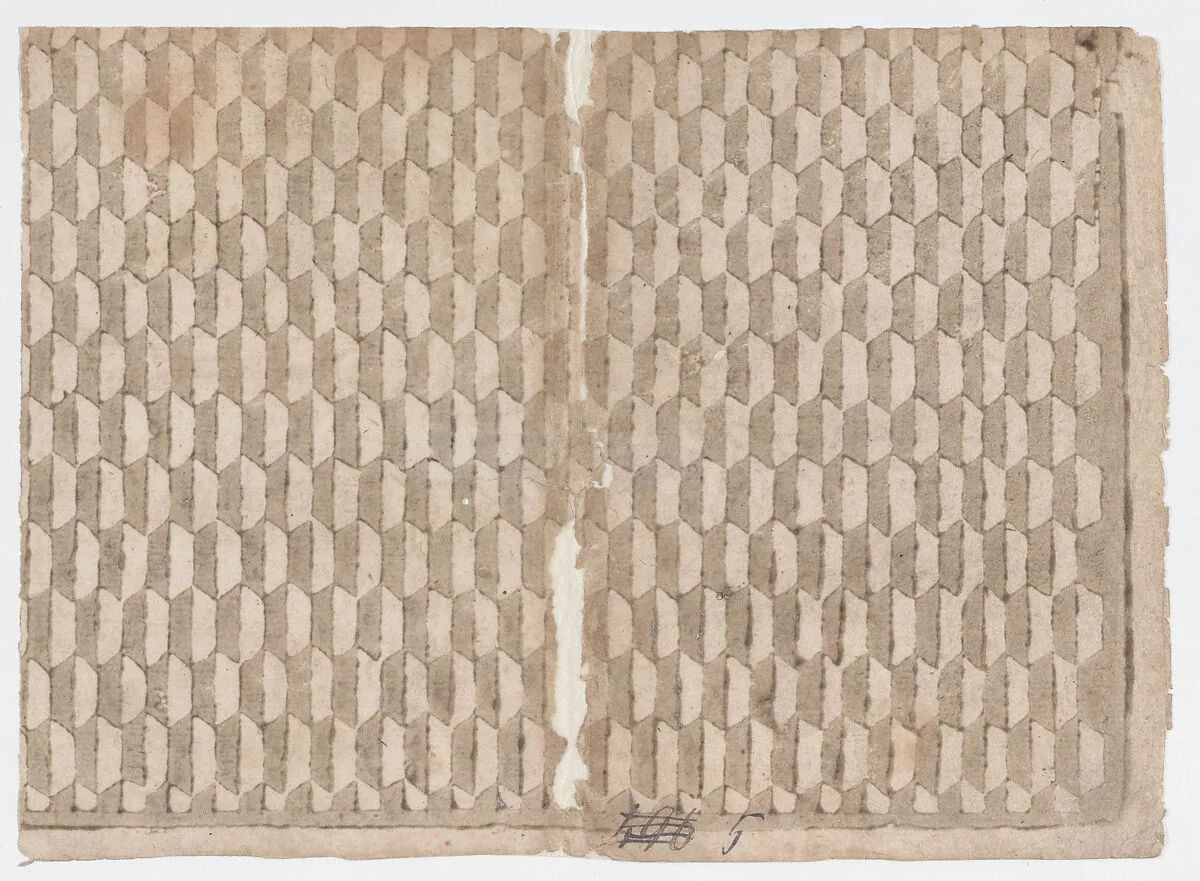 Sheet with overall abstract pattern — Anonymous